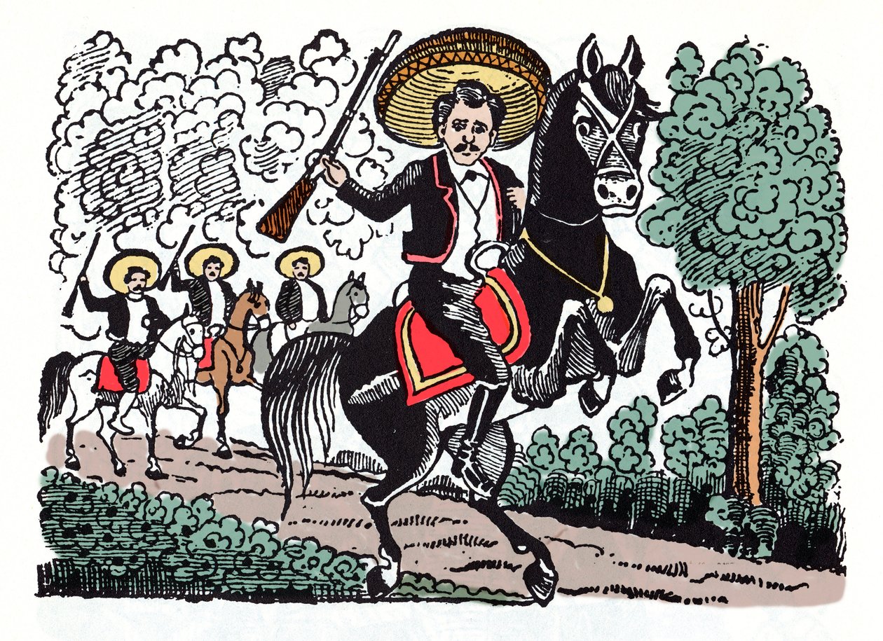 罗梅罗·马卡里奥 - 墨西哥革命（1910-1920）木版画 作者 Jose Guadalupe Posada（1852-1913） 作者 何塞·瓜达卢佩·波萨达