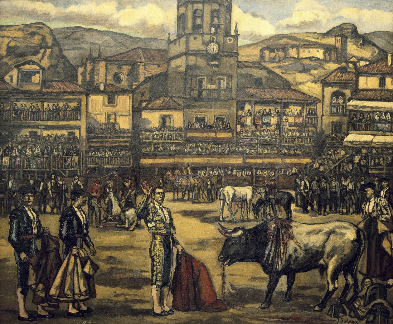 何塞-古铁雷斯-索拉纳（1886-1945 年）。龙达的斗牛（Capea en Ronda） 作者 何塞·古铁雷斯·索拉纳