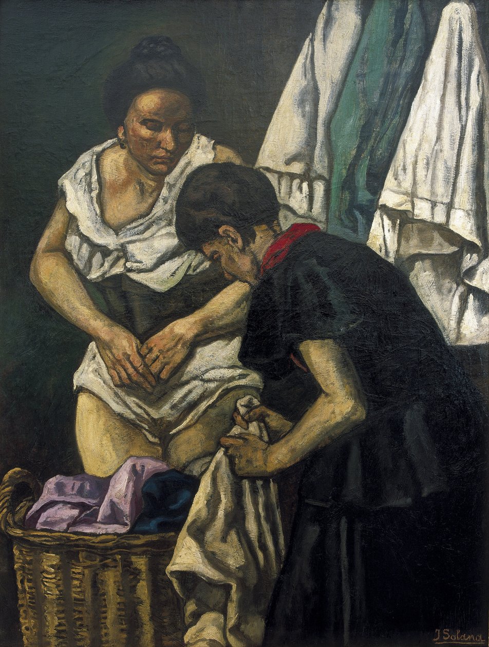 古铁雷斯-索拉纳，何塞（1886-1945 年）。洗衣女工》。1931.当代艺术。布面油画。私人收藏 作者 何塞·古铁雷斯·索拉纳