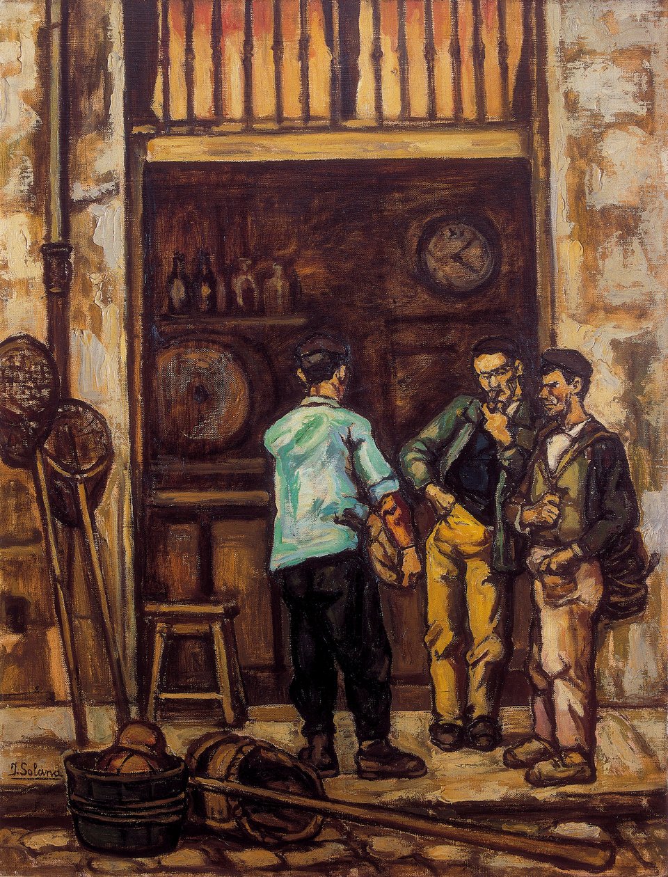 桑坦德小酒馆（西班牙）1944-1945（布面油画） 作者 何塞·古铁雷斯·索拉纳