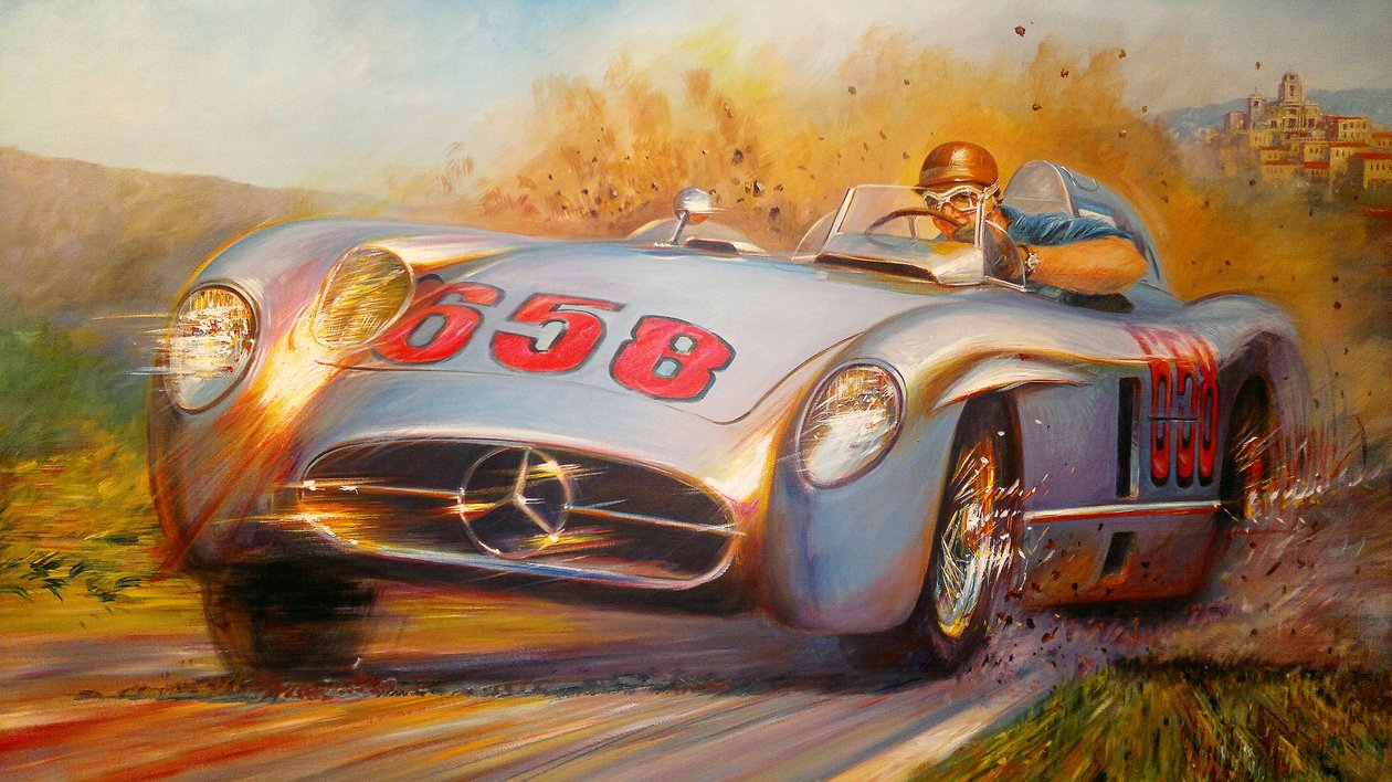 Mille Miglia、胡安-曼努埃尔-方吉奥、梅赛德斯-奔驰 300 SL 作者 何塞·玛丽亚·维拉富尔特