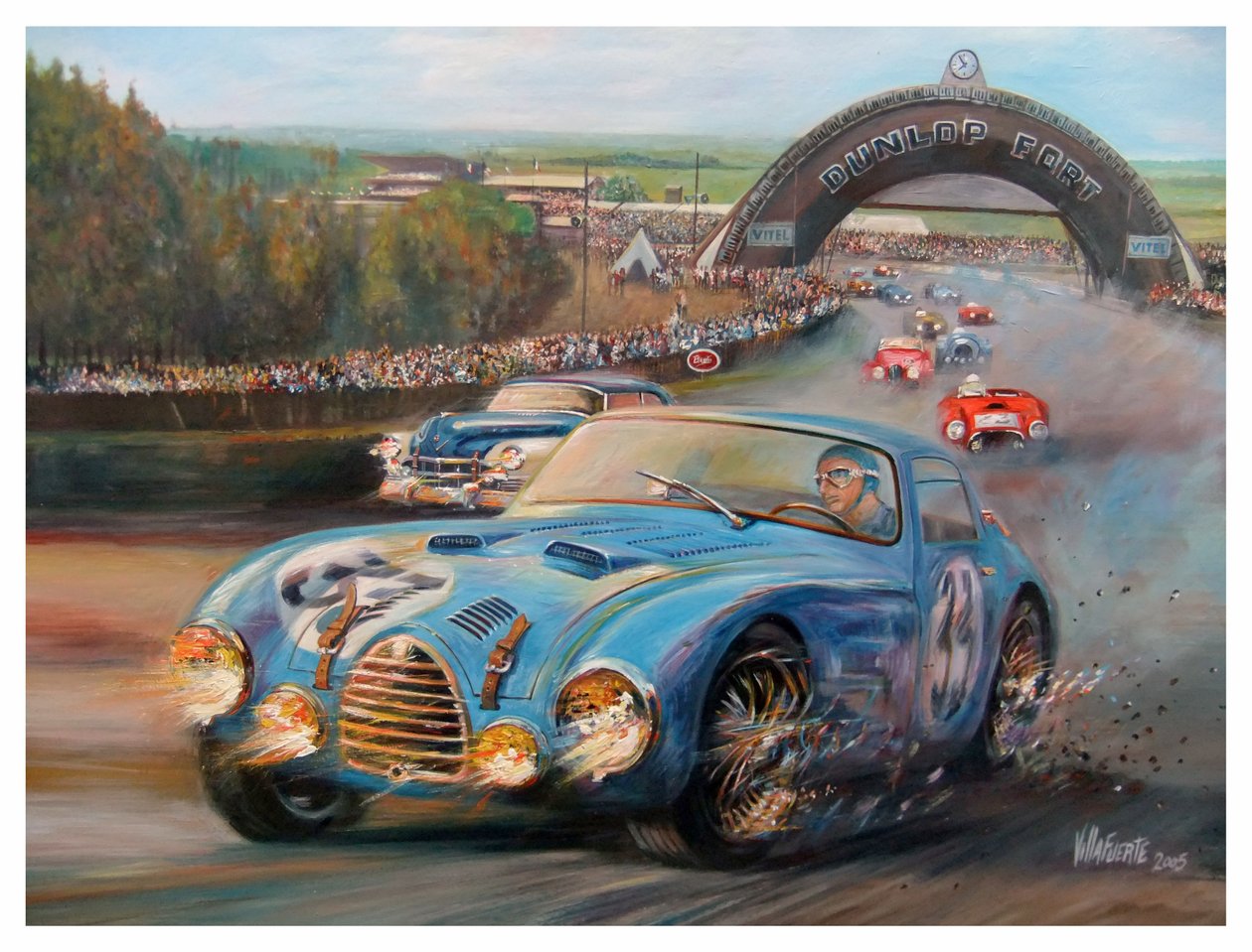 Juan Manuel Fangio en Le Mans 1950 Gordini Typr 18S（丙烯酸画布） 作者 何塞·玛丽亚·维拉富尔特