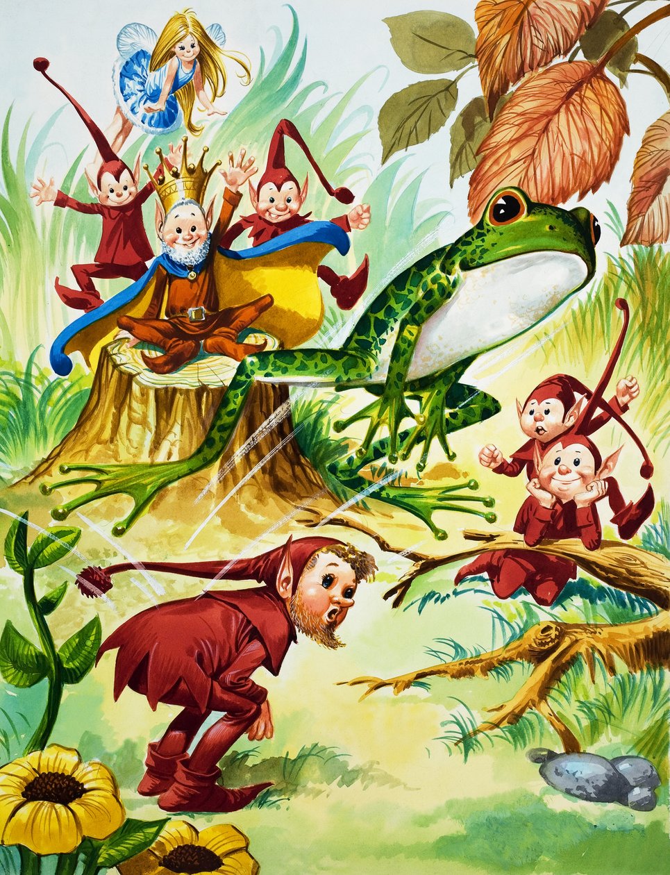 青蛙与精灵（水粉画纸） 作者 何塞·奥尔蒂斯