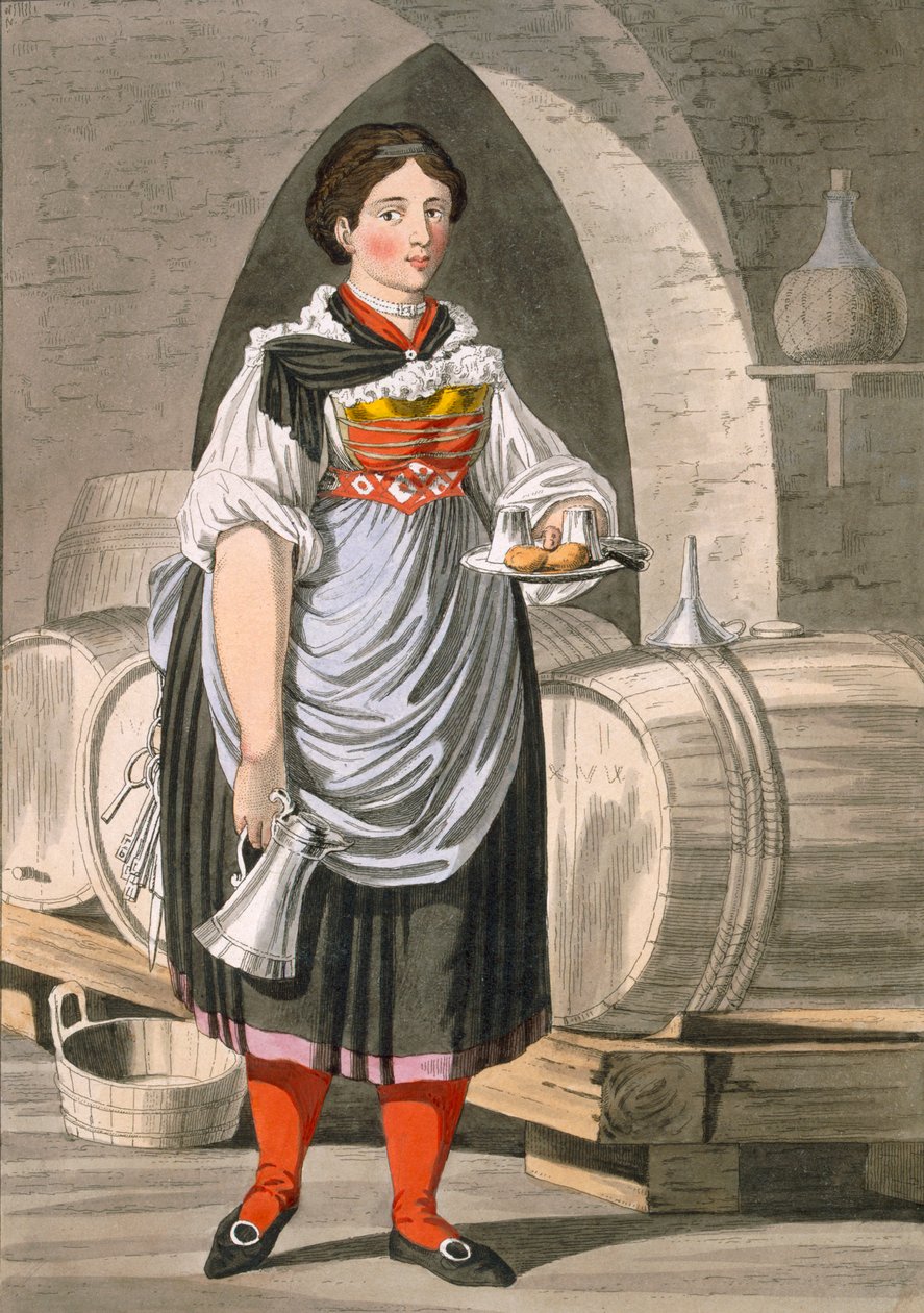 在因斯布鲁克附近的一家旅馆的服务女孩，c.1800 作者 约瑟夫·安东·卡佩勒