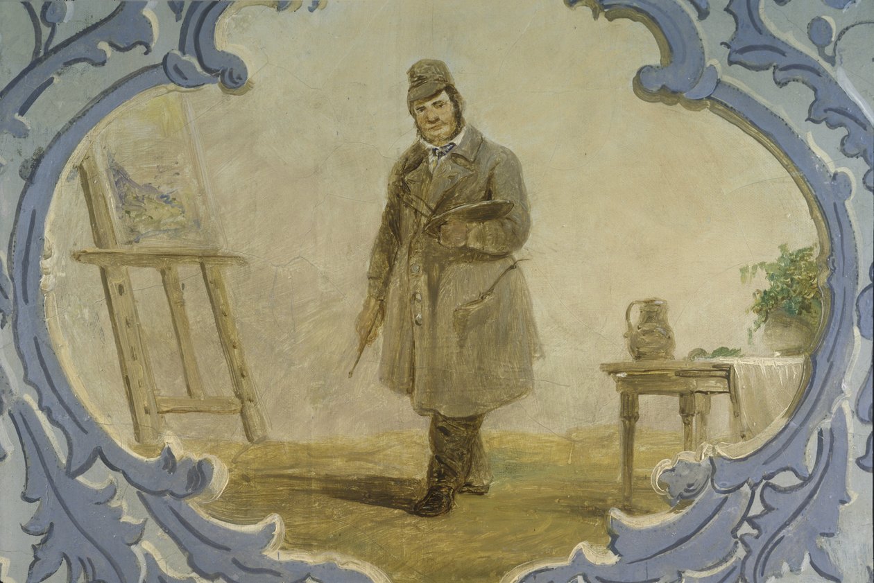 自画像，1850年代（壁画） 作者 约瑟夫·马蒂·纳夫拉蒂尔