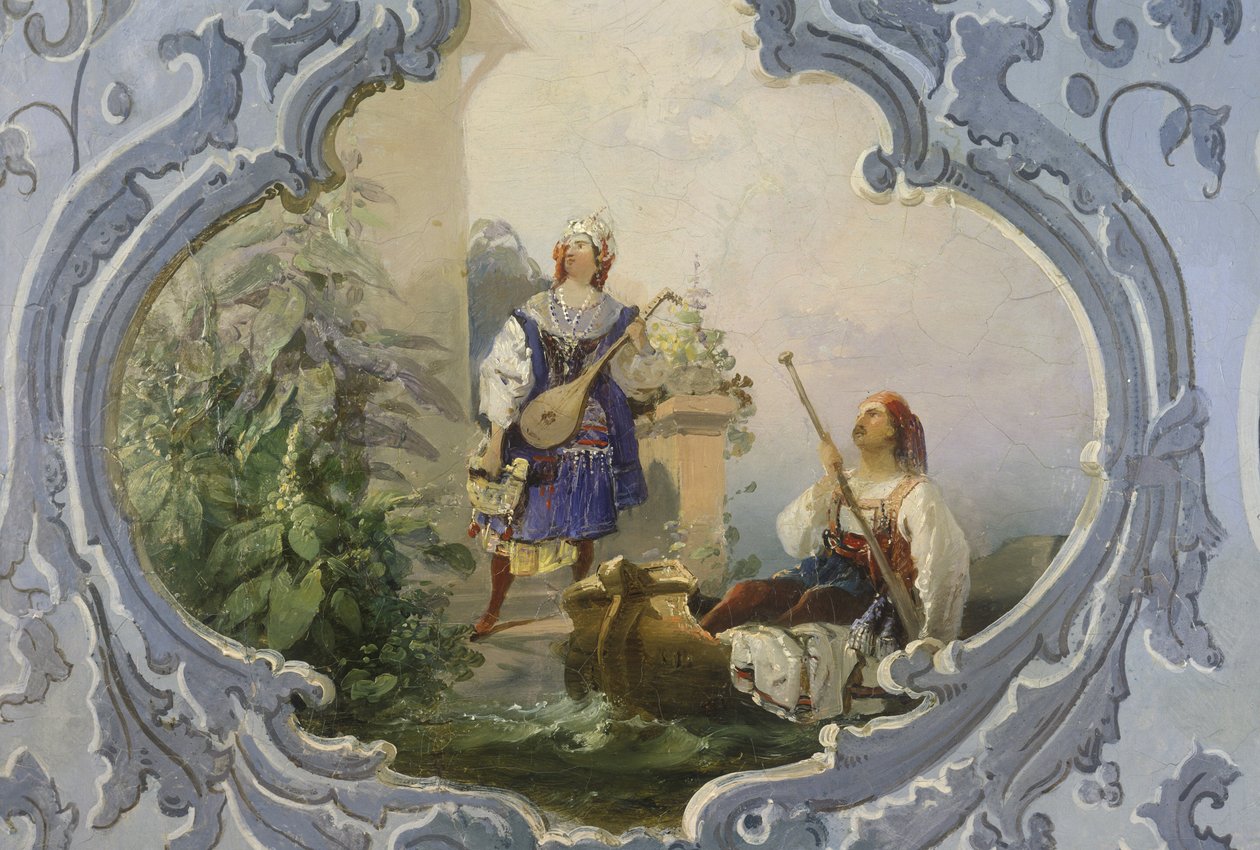 1850年代Seraglio的绑架（壁画） 作者 约瑟夫·马蒂·纳夫拉蒂尔