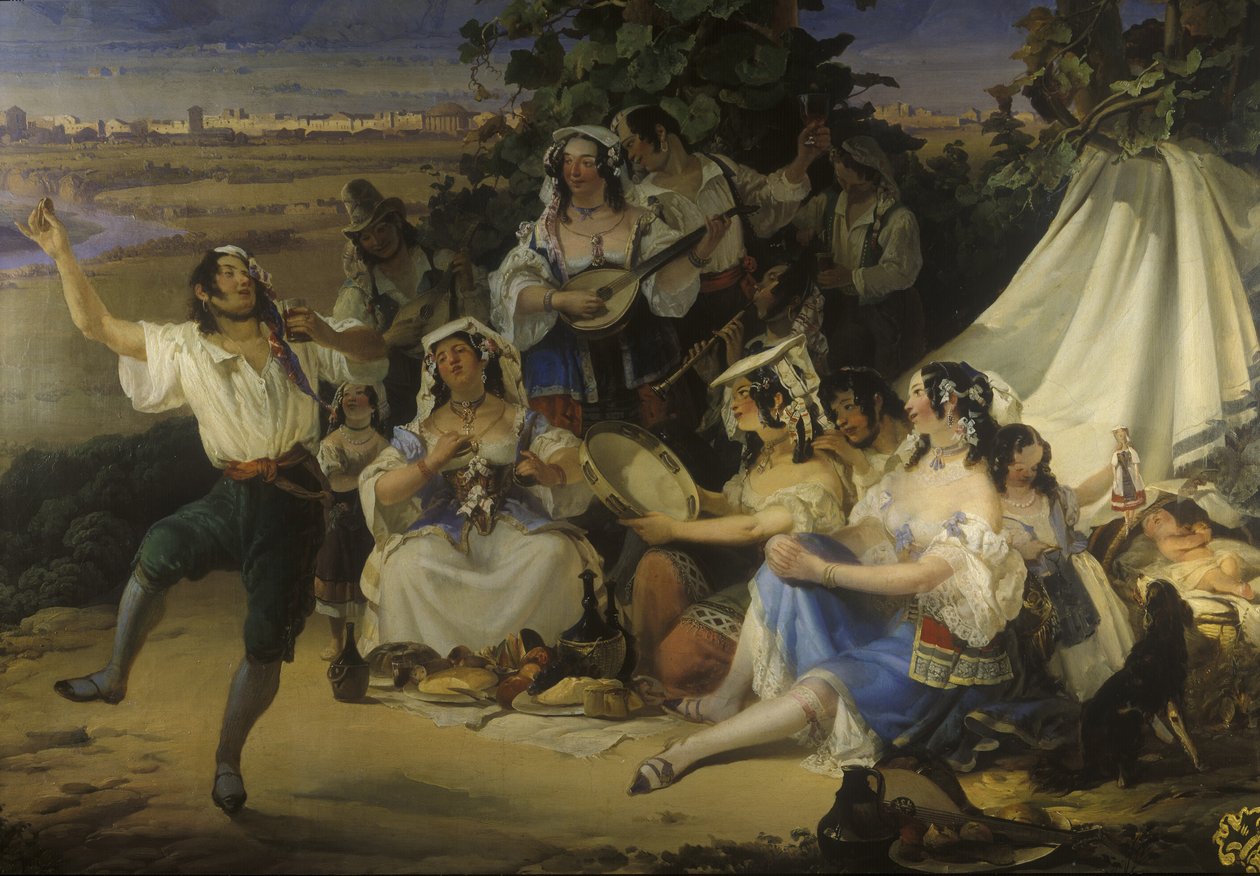 都灵，Monte Superga，1850年代（壁画） 作者 约瑟夫·马蒂·纳夫拉蒂尔
