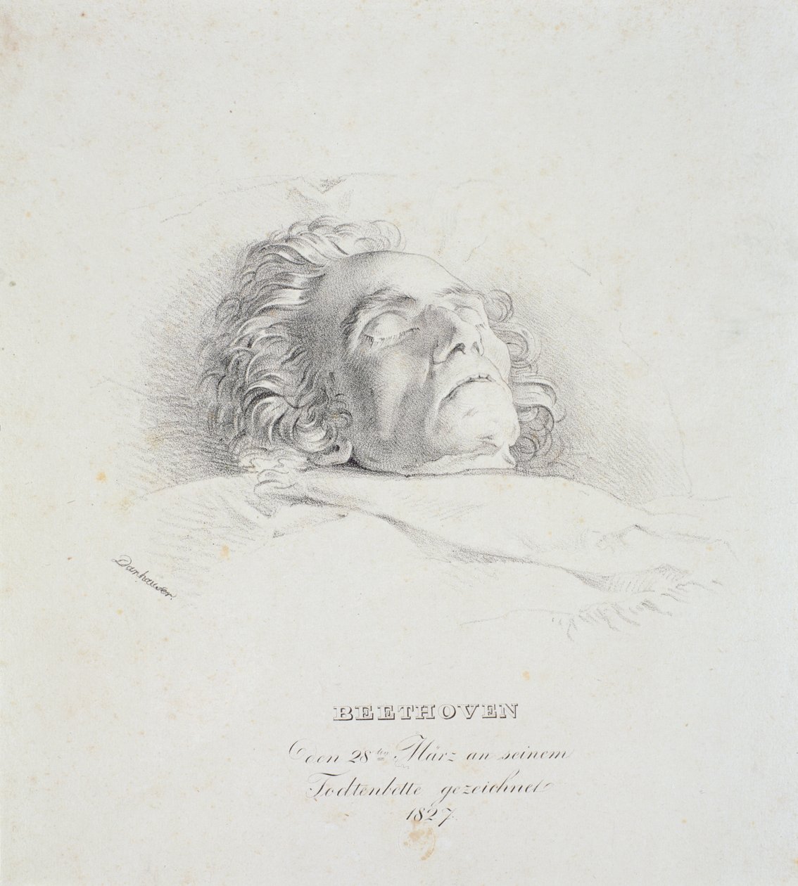 Ludwig van Beethoven（1770-1827）临终前，1827年3月28日 作者 约瑟夫·丹豪瑟