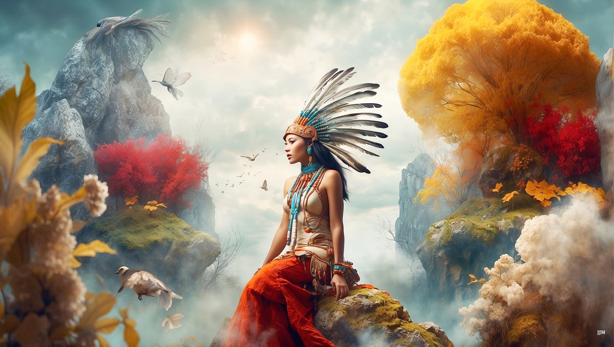 Dreamcore_dreamlike_scene-native american_01 作者 约瑟夫·约翰·迈克尔