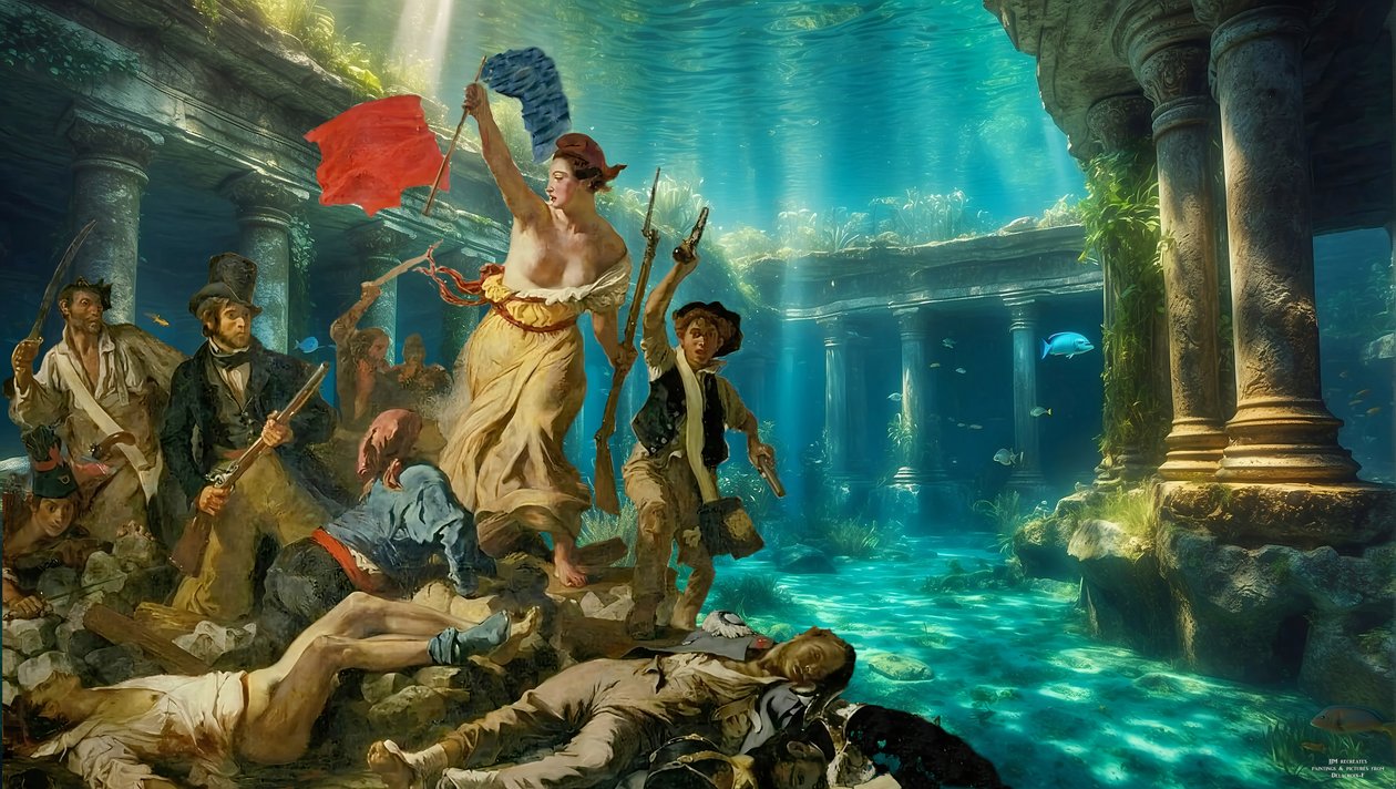 JJM-recreate_Delacroix_Freedom for the people_underwater 作者 约瑟夫·约翰·迈克尔
