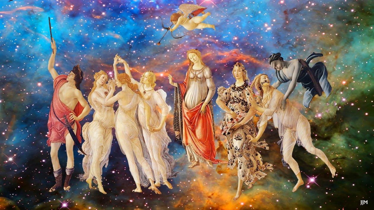 JJM-recreate: Botticelli-S_La Primavera+JWST 作者 约瑟夫·约翰·迈克尔