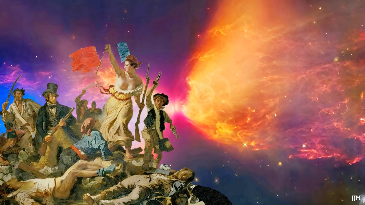 JJM-recreate: Delacroix-F_Liberty for the people+JWST 作者 约瑟夫·约翰·迈克尔