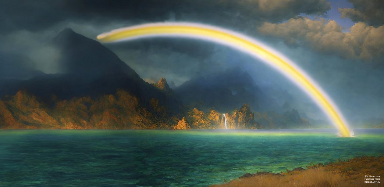 JJM 重现 Bierstadt-A：珍妮湖上的彩虹 作者 约瑟夫·约翰·迈克尔