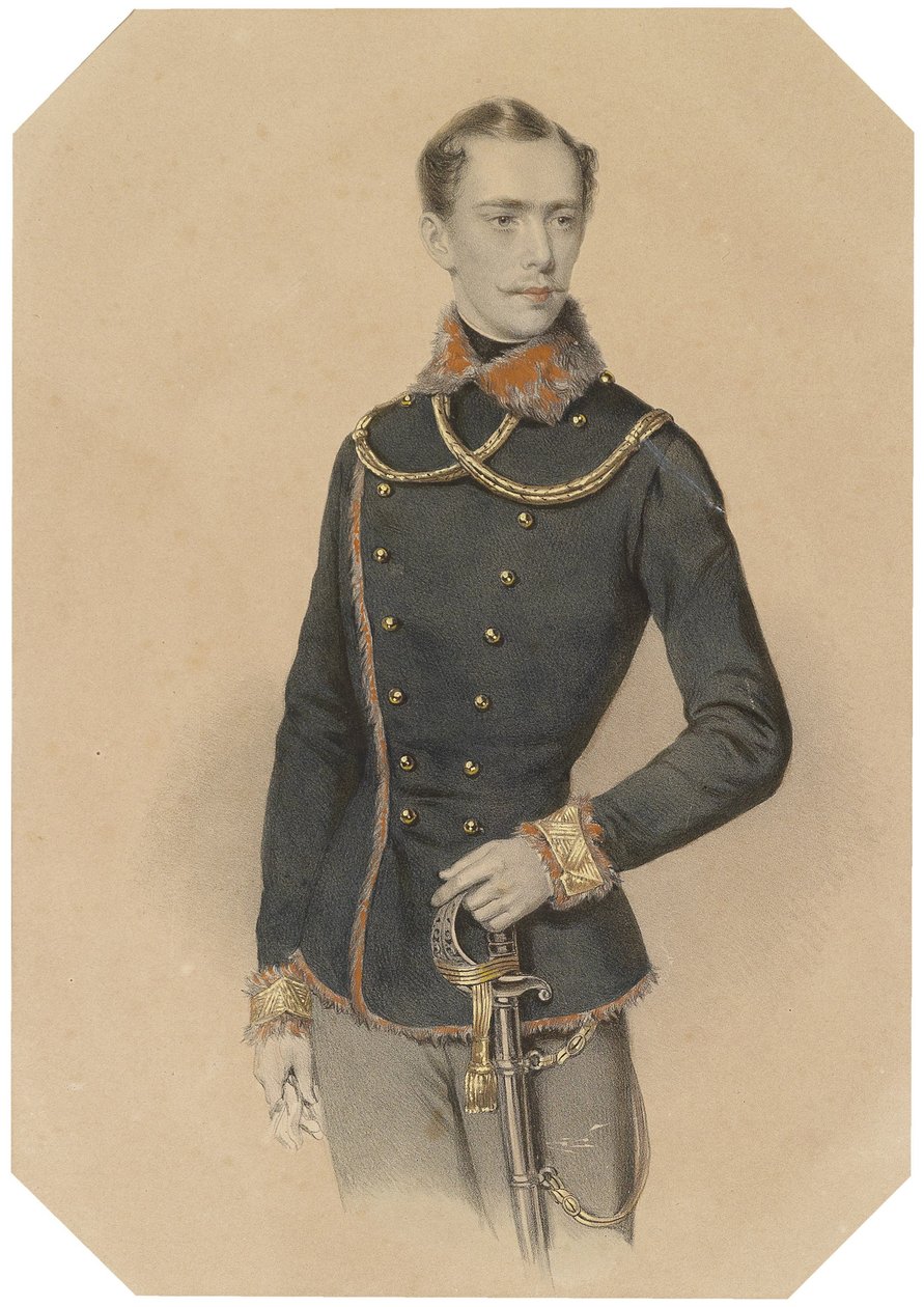 1855 年左右身着匈牙利制服的弗朗茨-约瑟夫 作者 约瑟夫·克里胡伯（Josef Kriehuber）