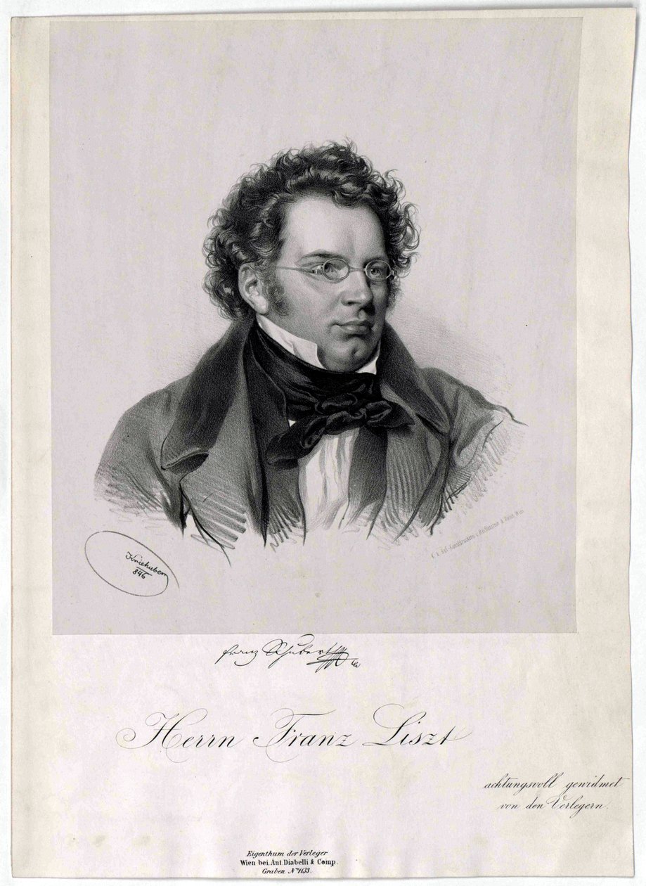 Franz Schubert Litho 作者 约瑟夫·克里胡伯（Josef Kriehuber）