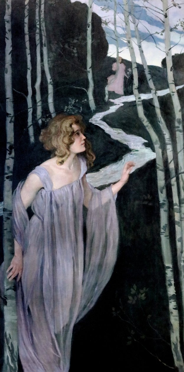 小河边的精灵，1888-1889。 作者 约瑟夫·玛丽亚·奥亨塔勒