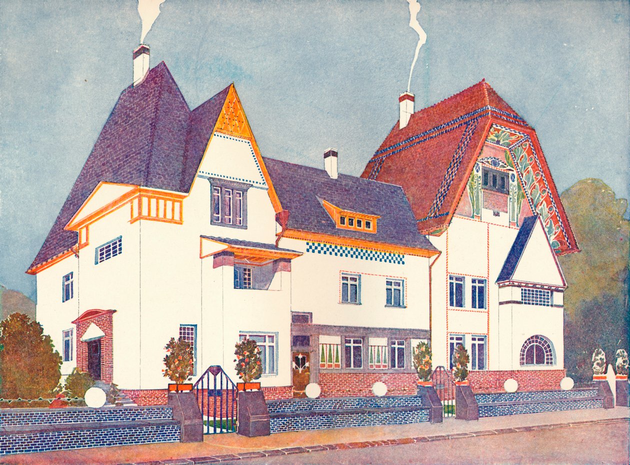 达姆施塔特的房子，由Joseph Olbrich教授设计，约1900年 1901-1902年 作者 约瑟夫·玛丽亚·奥尔布里奇
