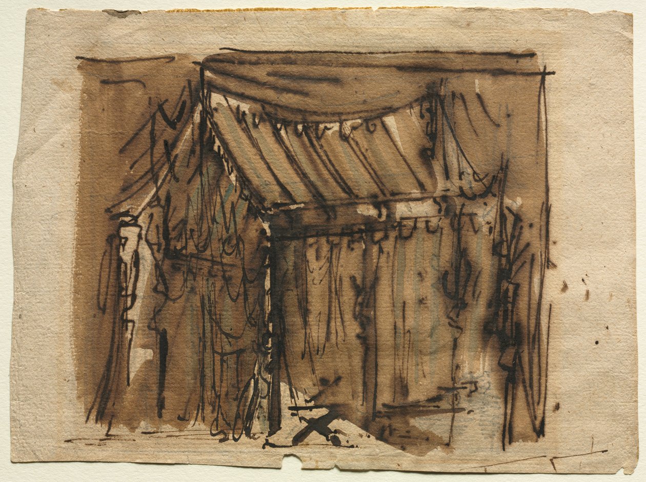 帐篷（正面）；两幅素描（背面） 作者 约瑟夫·普拉泽（Josef Platzer）