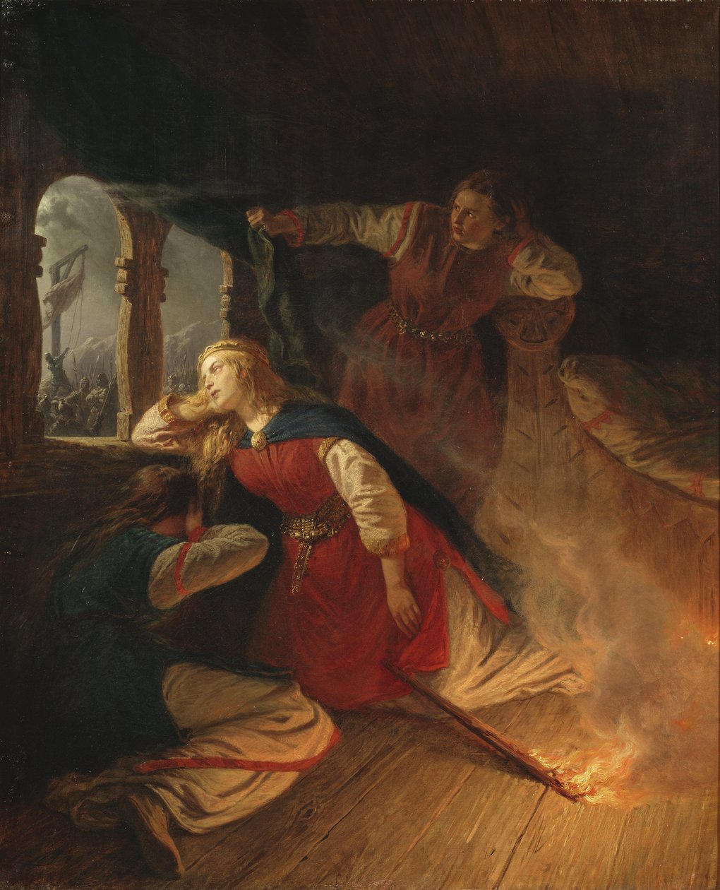 Hagbard和Signy - Hagbard和Signy，作者Wallander，Josef Wilhelm（1821-1888）。布面油画 作者 约瑟夫·威廉·沃兰德