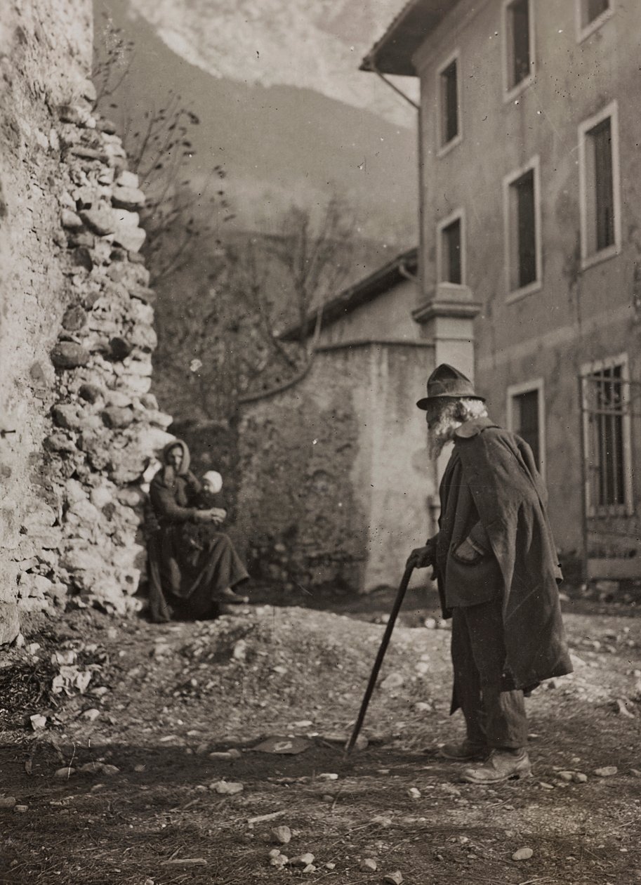 专辑“Meine weltkriegs - Erinnerungen South-West Front (Carinthia, Italien, South Tyrol) (My world war - memory of the South-Western Front in Carinthia, Italy, Trentino-Alto Adige) 31/03/1915-12/11/ 1918 - Josef Zohles Wien”：乡间小路上的老人（ 作者 约瑟夫·佐尔斯（Josef Zohles）