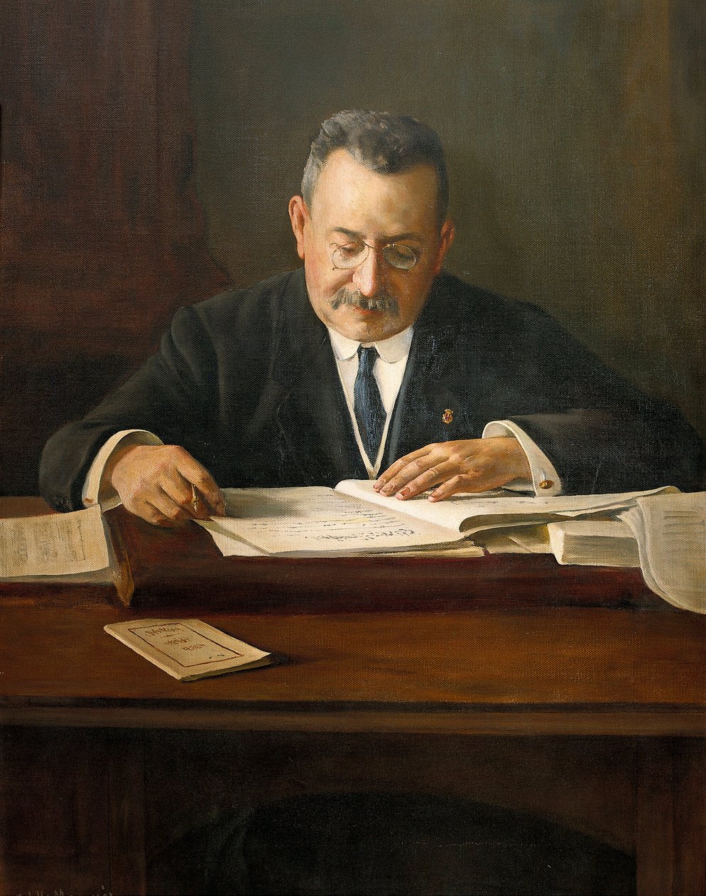 Enric Prat de la Riba（1870-1917 年）肖像，加泰罗尼亚民族主义政治家，20 世纪（绘画） 作者 Josep Maria Marques i Puig