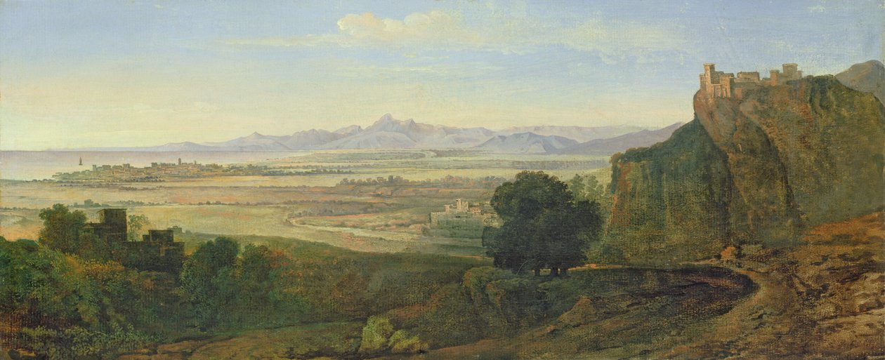 Campagna Landscape（画布上放在纸上的油） 作者 约瑟夫·安东·科赫