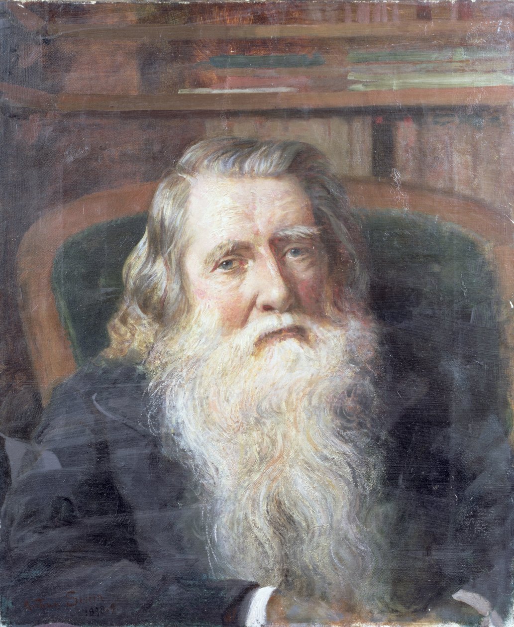 John Ruskin（1819-1900）1898-99的肖像 作者 约瑟夫·塞文