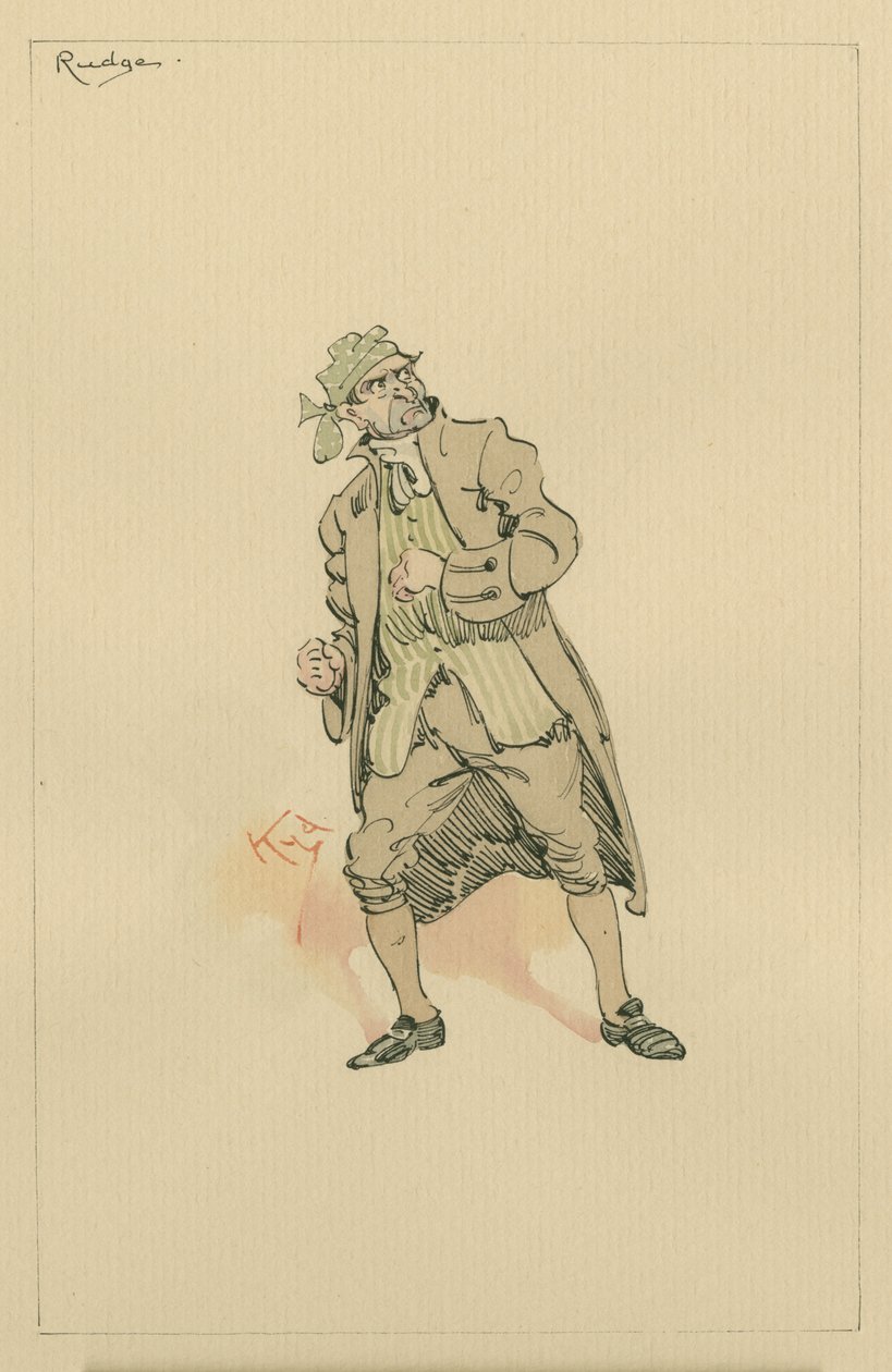 Barnaby Rudge Sr，19世纪20年代（笔和墨水在纸上写着） 作者 约瑟夫·克莱顿·克拉克