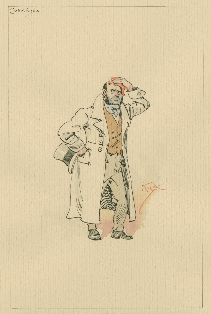 Coavinses，c.1920s（笔和墨水在纸上用wc） 作者 约瑟夫·克莱顿·克拉克