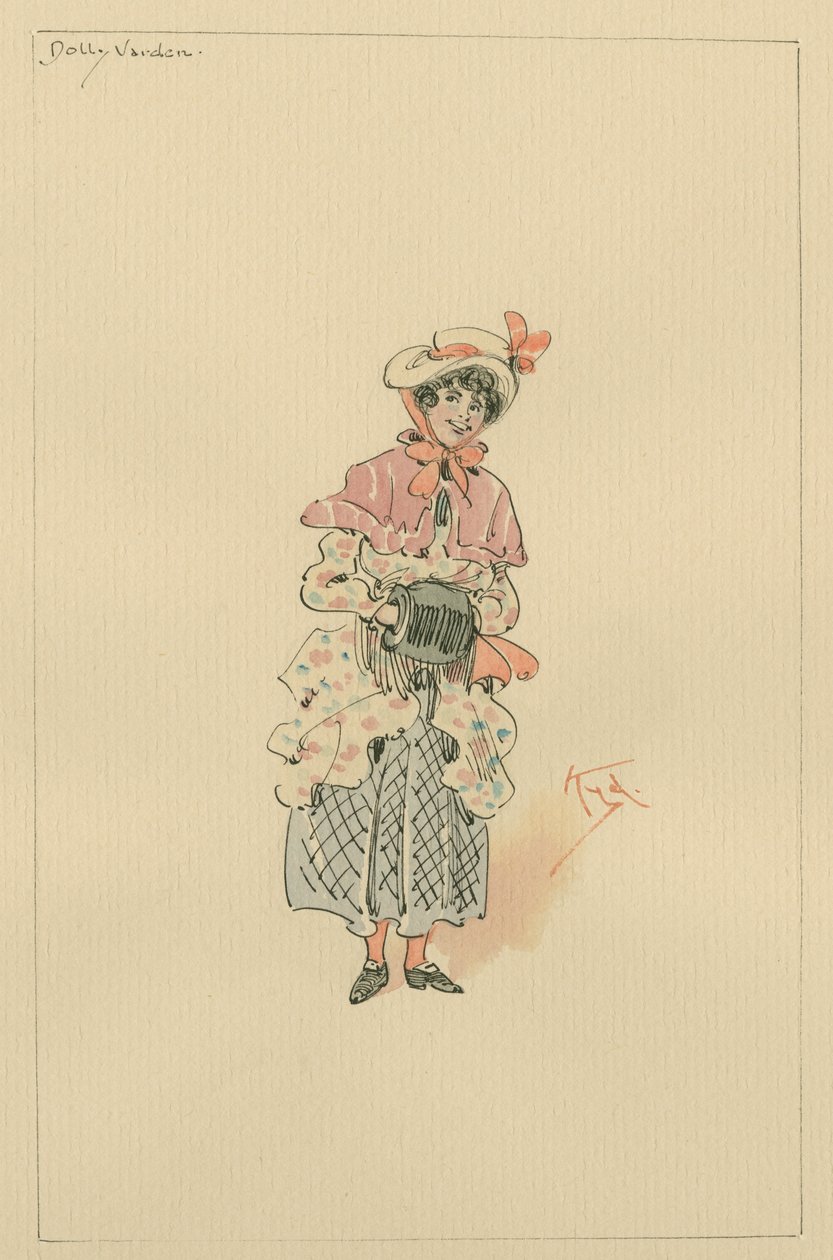 Dolly Varden，20世纪20年代（笔和墨水在纸上用wc） 作者 约瑟夫·克莱顿·克拉克