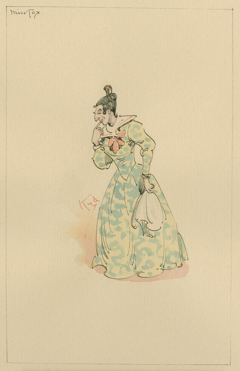 Lucretia Tox小姐，20世纪20年代（笔和墨水在纸上写着） 作者 约瑟夫·克莱顿·克拉克