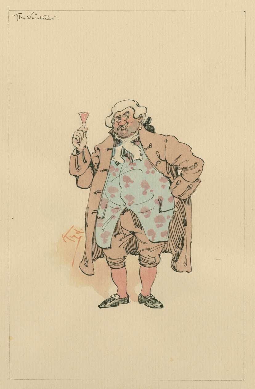 Vintner，c.1920s（笔和墨水在纸上用wc） 作者 约瑟夫·克莱顿·克拉克