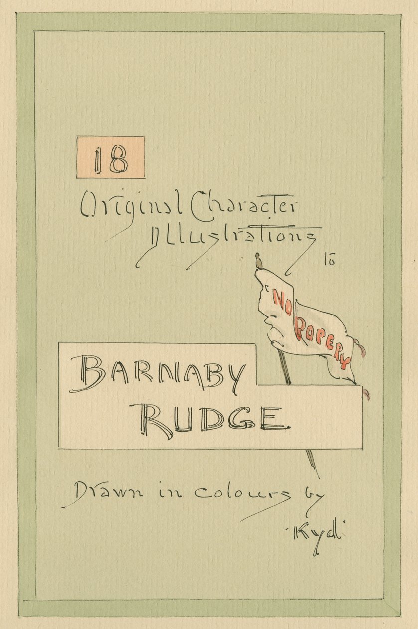 标题页，插图&39;Barnaby Rudge&39;，c.1920s（笔和墨水在纸上用wc） 作者 约瑟夫·克莱顿·克拉克