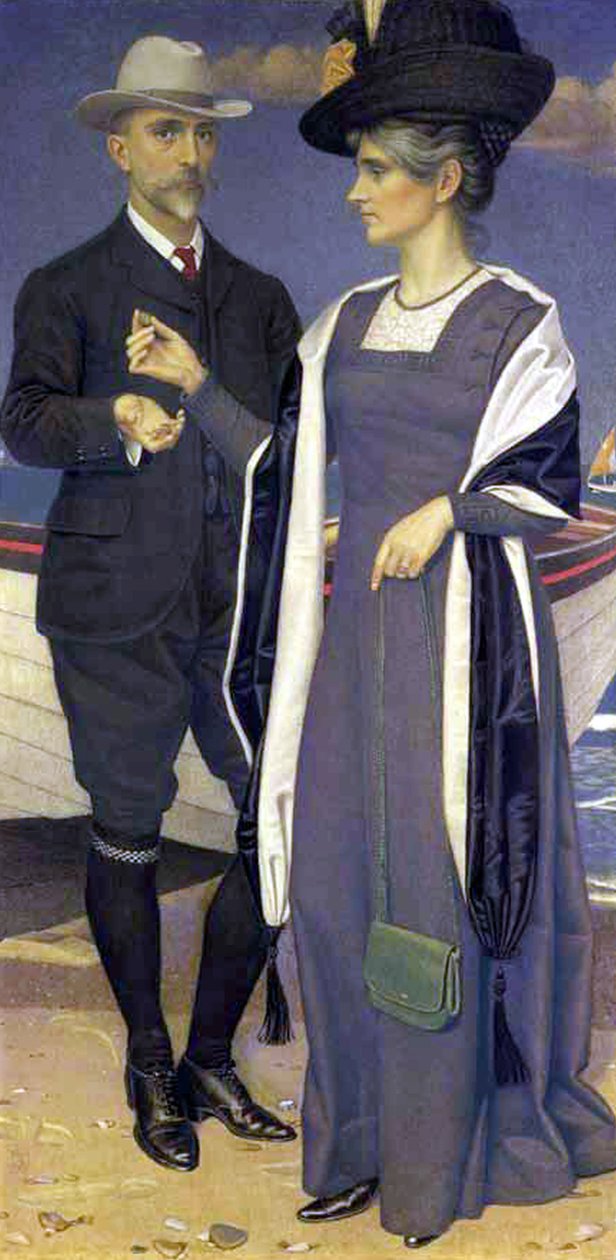 玛瑙（艺术家的肖像和他的妻子），1911年（亚麻上的蛋彩画） 作者 约瑟夫·爱德华·索撒尔