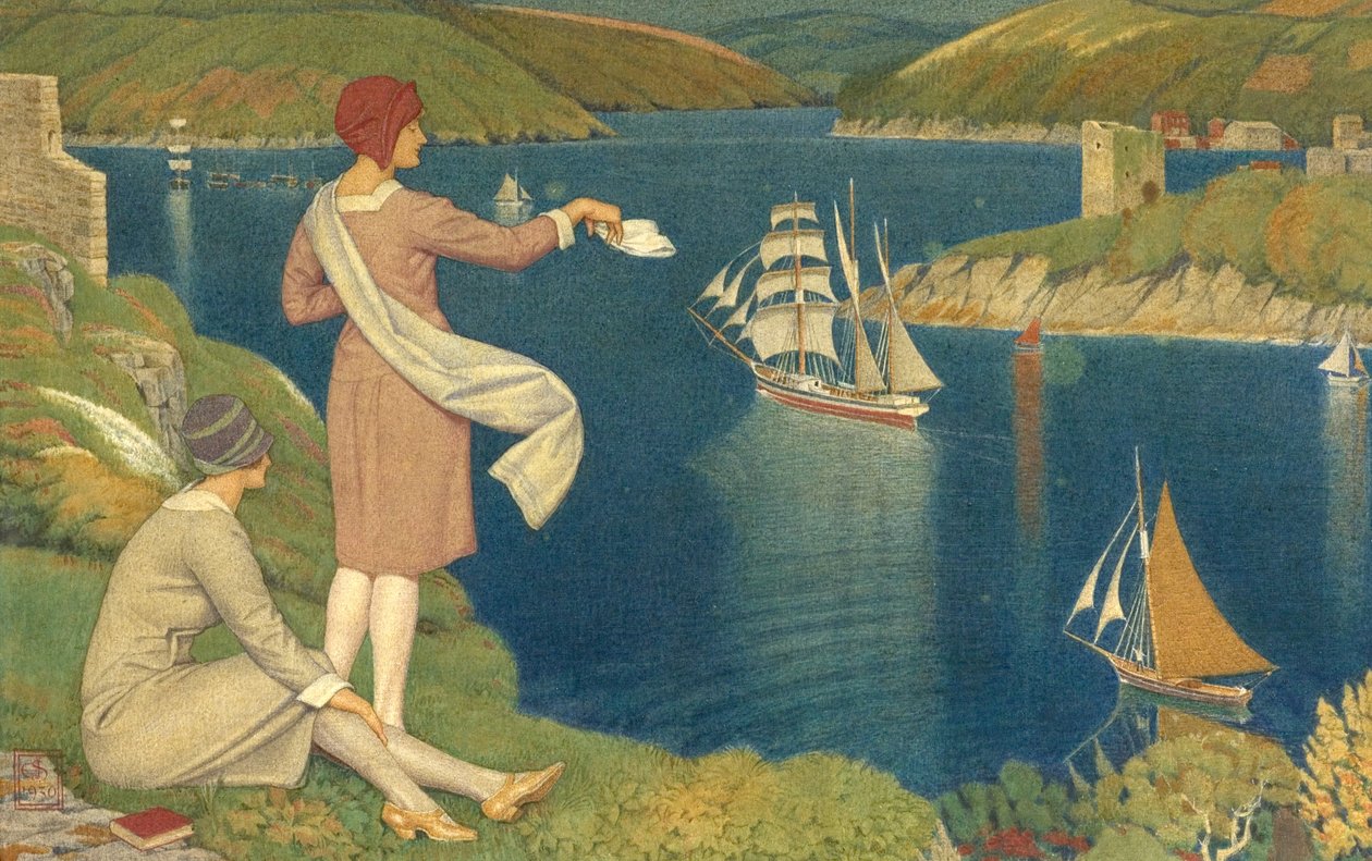 回归，1930年（织物上的蛋彩画（可能是丝绸）） 作者 约瑟夫·爱德华·索撒尔