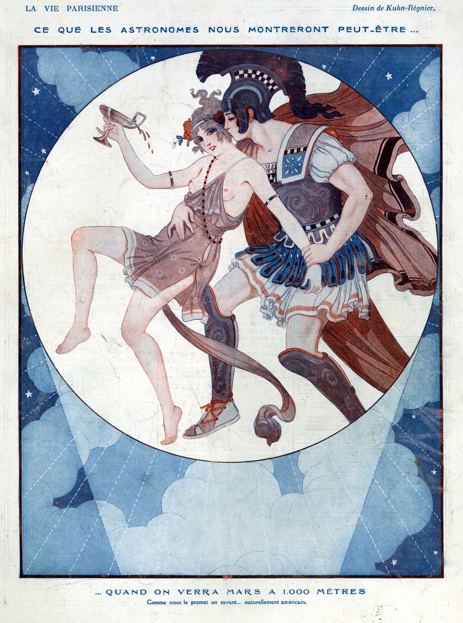 March于1921年10月29日从&39;La Vie Parisienne&39;向一位年轻女士求爱 作者 约瑟夫·库恩·雷尼尔