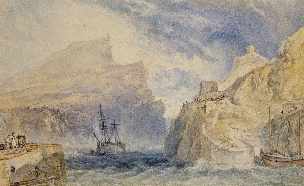 Boscastle，Cornwall，c.1824（用钢笔和黑色墨水在石墨上的水彩画） 作者 约瑟夫·马洛德·威廉·特纳