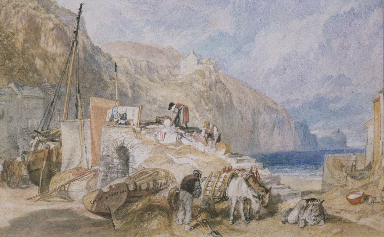 Combe Martin，德文郡，1824年（用钢笔和黑色墨水涂上石墨） 作者 约瑟夫·马洛德·威廉·特纳