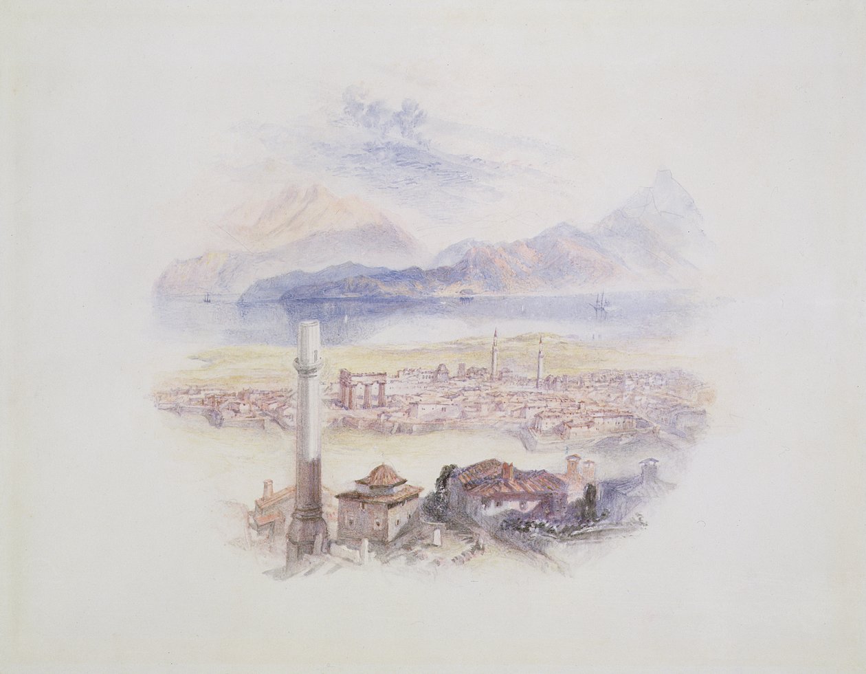 来自雅典卫城的科林斯（插图来自&39;拜伦的生活和作品&39;），第1831-32页（关于淡淡的铅笔） 作者 约瑟夫·马洛德·威廉·特纳