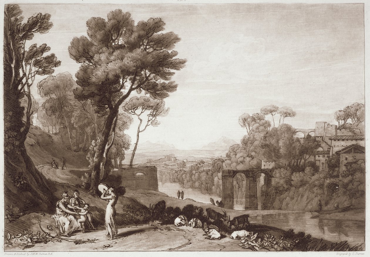 F.3.I The Woman and the Tambourine，来自&39;Liber Studiorum&39;，由Charles Turner和艺术家雕刻，1807 作者 约瑟夫·马洛德·威廉·特纳