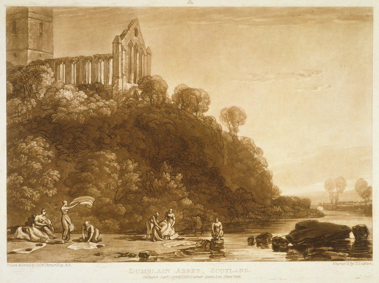 F.56.II Dumblain Abbey，来自&39;Liber Studiorum&39;，由Thomas Lupton雕刻，1816年 作者 约瑟夫·马洛德·威廉·特纳