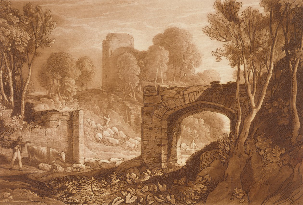 F.67.I East Gate，Winchelsea，来自&39;Liber Studiorum&39;，由Samuel William Reynolds雕刻，1819年 作者 约瑟夫·马洛德·威廉·特纳