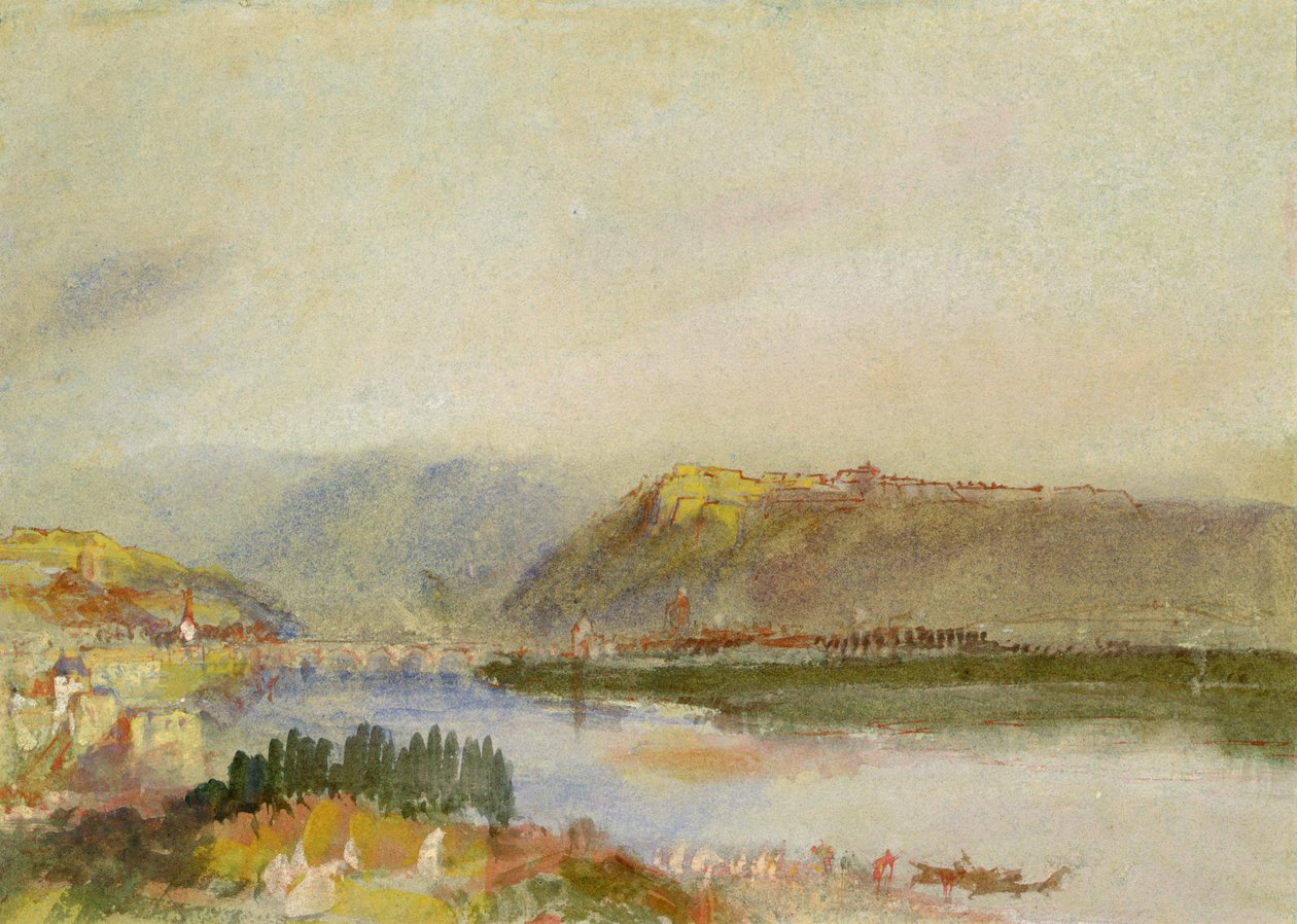 来自北方的Givet，c.1839（水粉和wc） 作者 约瑟夫·马洛德·威廉·特纳
