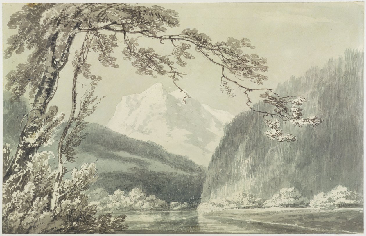 在Grindelwald附近，c.1796（在纸上的石墨上用蓝色和灰色洗涤） 作者 约瑟夫·马洛德·威廉·特纳