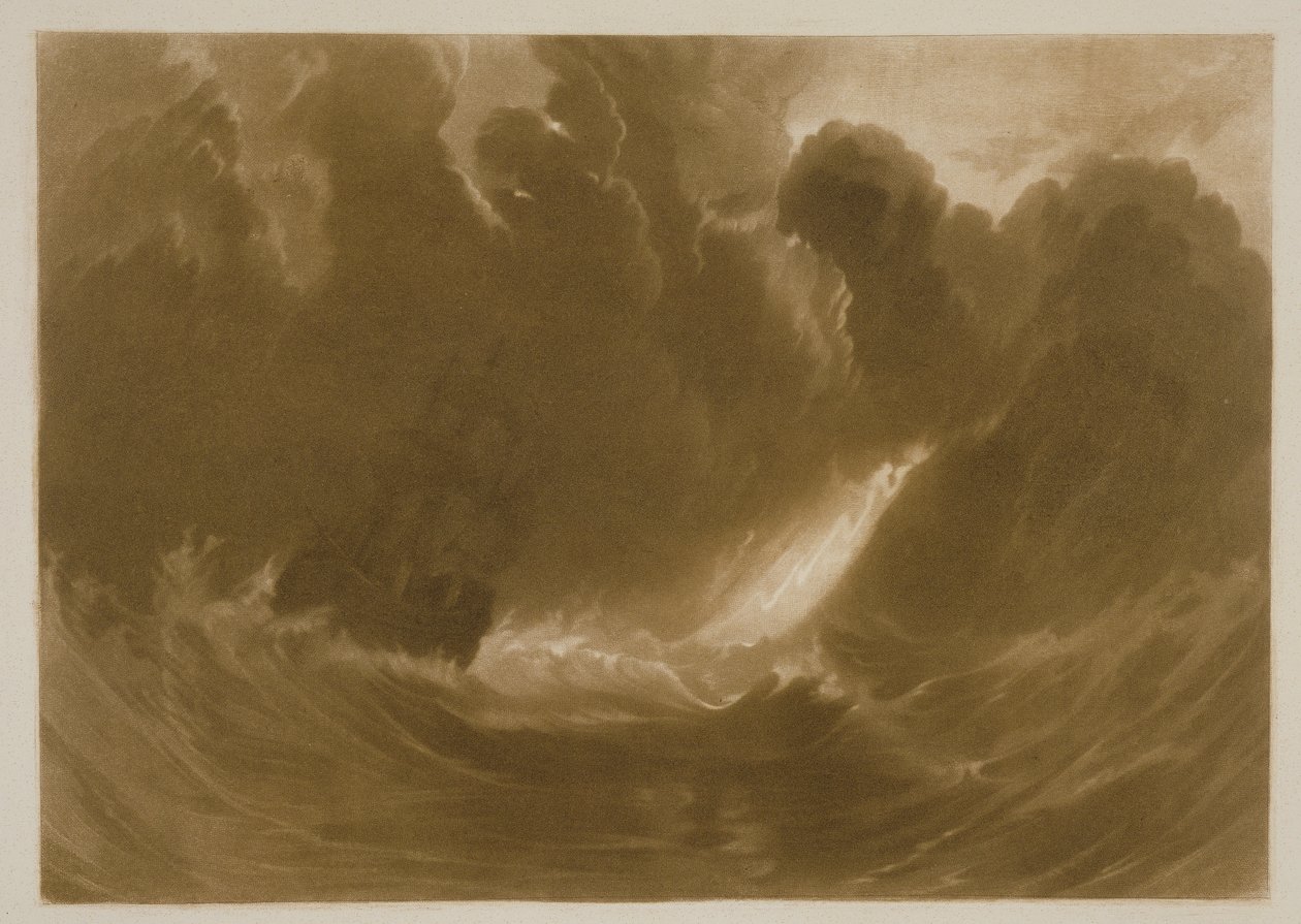 R.803在风暴中运送，来自&39;小利伯者&39;，由艺术家雕刻，c.1826（mezzotint） 作者 约瑟夫·马洛德·威廉·特纳