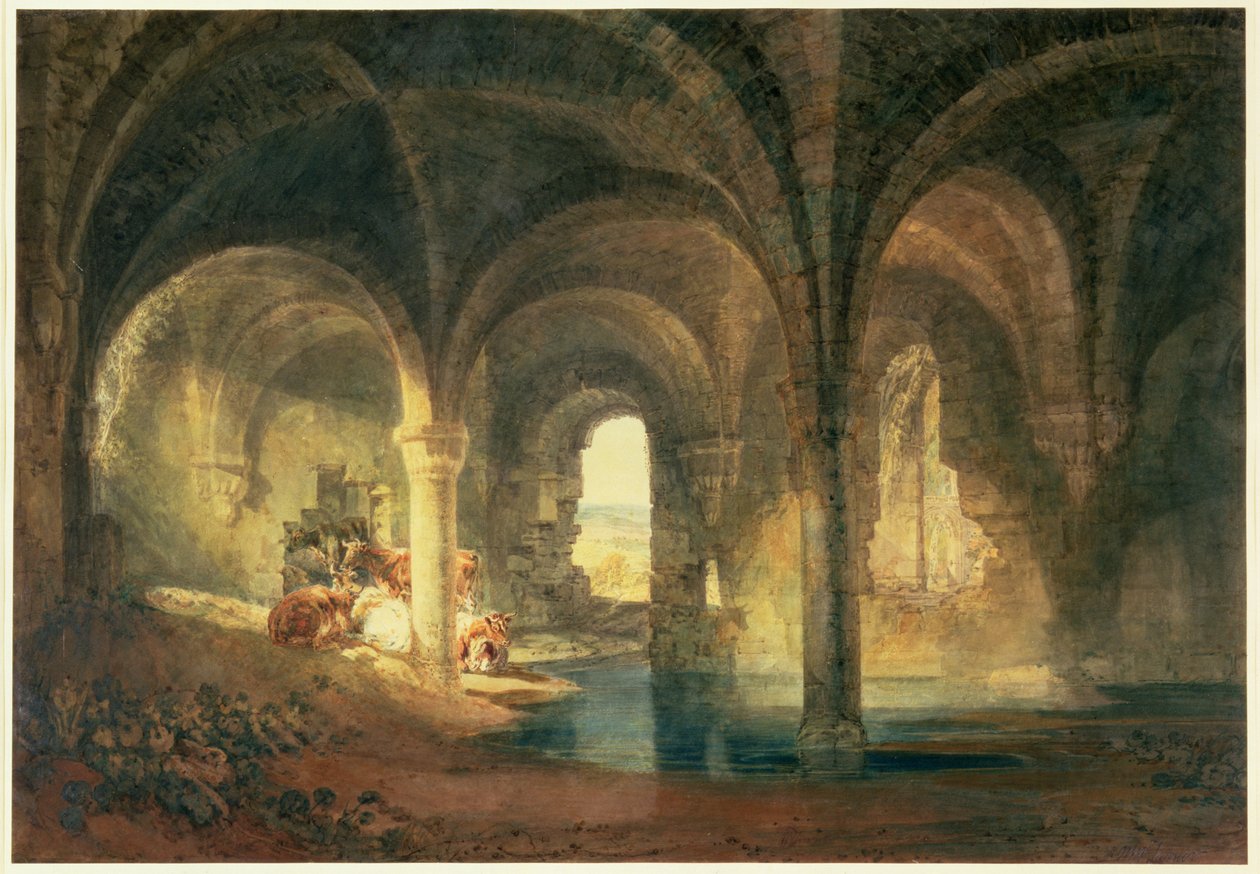 Kirkstall修道院的餐厅，c.1798 作者 约瑟夫·马洛德·威廉·特纳