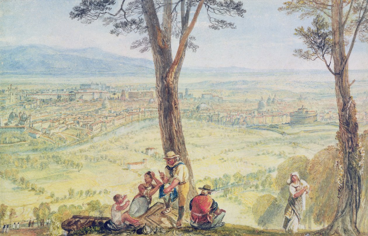 罗马来自蒙特马里奥，1818年（纸上铅笔） 作者 约瑟夫·马洛德·威廉·特纳