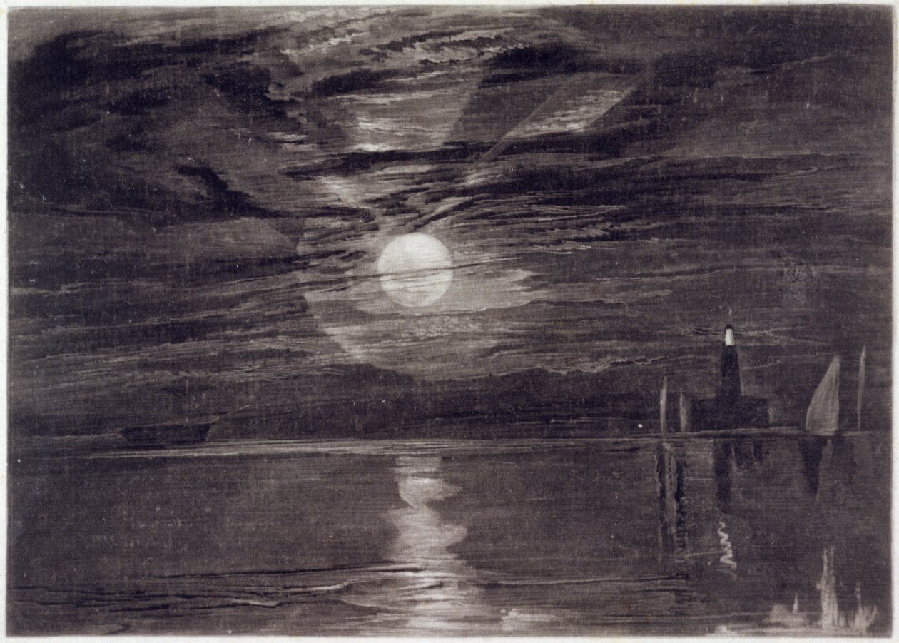 Shields Lighthouse，c.1825（mezzotint） 作者 约瑟夫·马洛德·威廉·特纳