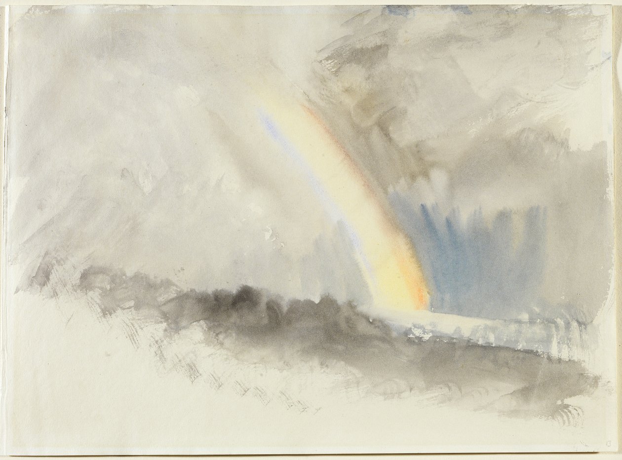 风雨如磐的风景与彩虹，1824年（纸上wc） 作者 约瑟夫·马洛德·威廉·特纳