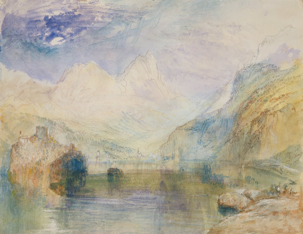 与Schwyz和Mythen的Lauerzersee 作者 约瑟夫·马洛德·威廉·特纳